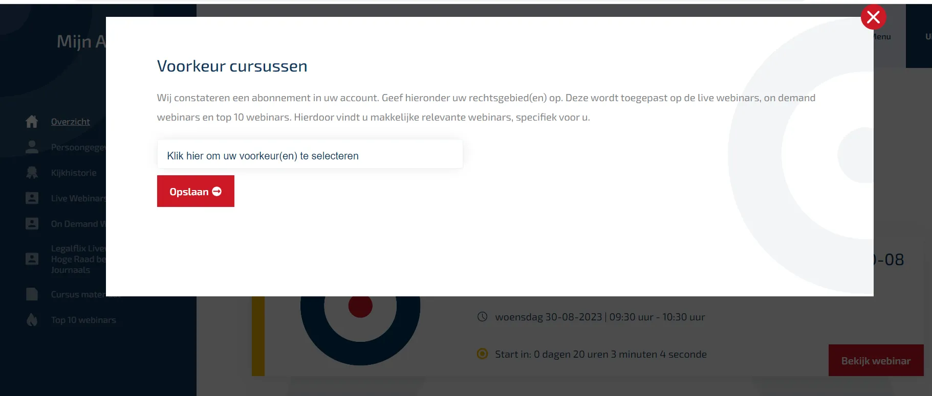 Voorkeur cursussen