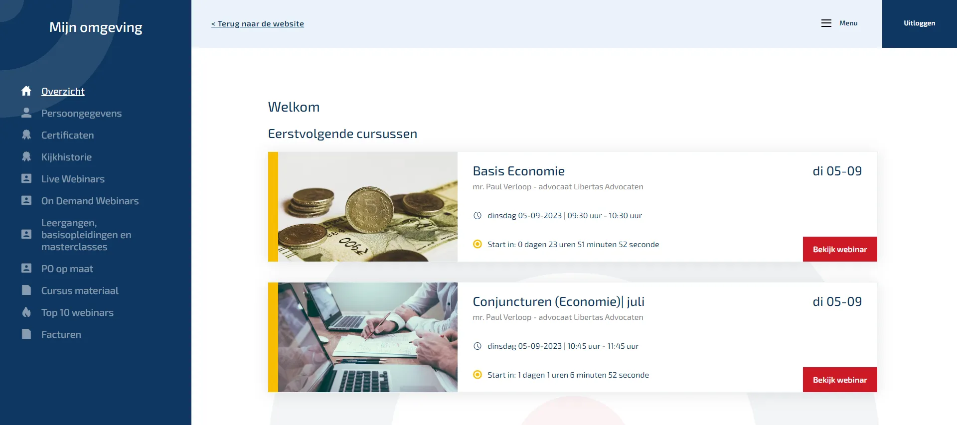 Cursusdashboard Violet88
